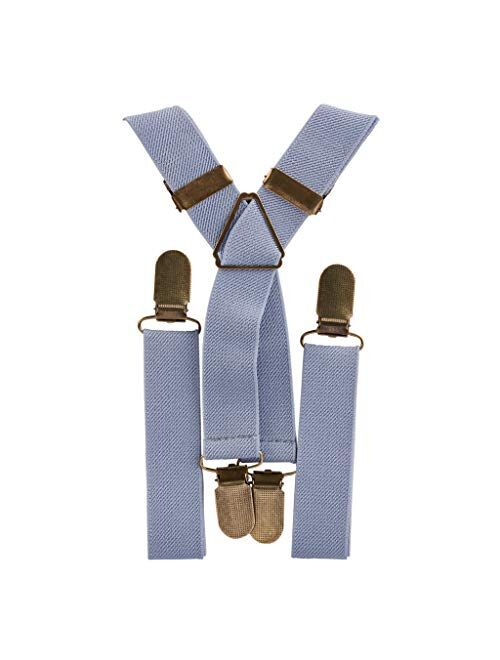 Elastic Suspenders for grooms, groomsmen, ring bearers attire with Brass Clips (Adult & Kids Sizes) - By London Jae Apparel