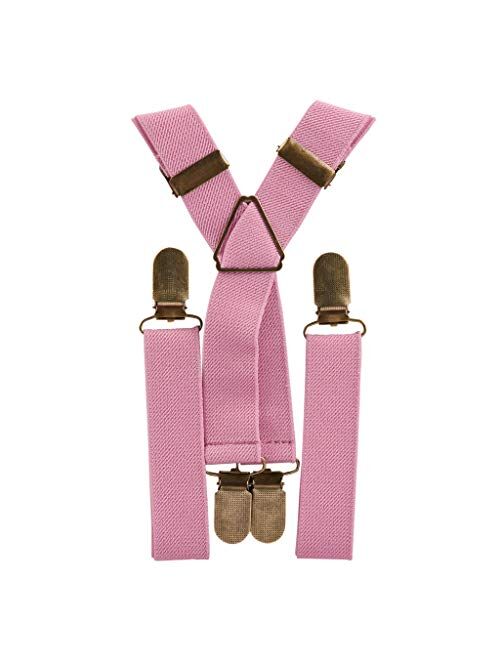 Elastic Suspenders for grooms, groomsmen, ring bearers attire with Brass Clips (Adult & Kids Sizes) - By London Jae Apparel