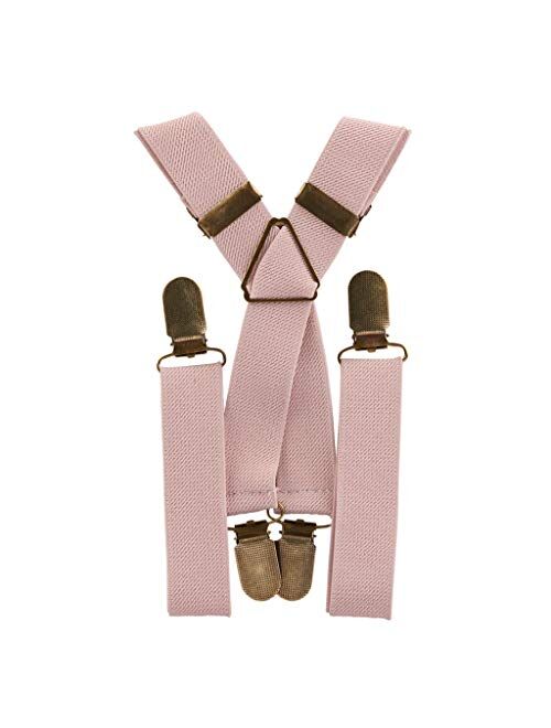 Elastic Suspenders for grooms, groomsmen, ring bearers attire with Brass Clips (Adult & Kids Sizes) - By London Jae Apparel