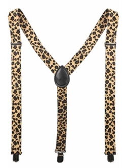 Adult Plain Checkered Leopard Zebra Glitter Elastic Y-Shape Suspender