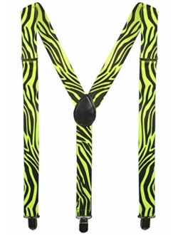 Adult Plain Checkered Leopard Zebra Glitter Elastic Y-Shape Suspender