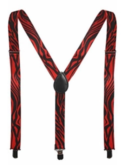 Adult Plain Checkered Leopard Zebra Glitter Elastic Y-Shape Suspender