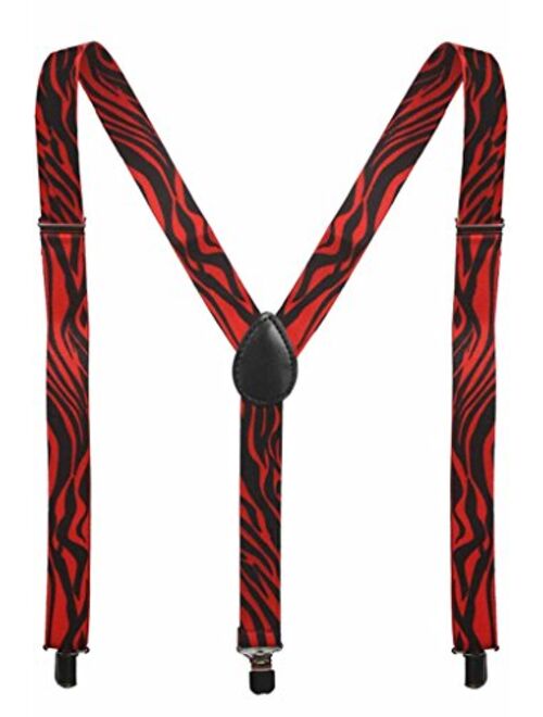 Adult Plain Checkered Leopard Zebra Glitter Elastic Y-Shape Suspender