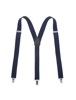 TopTie Men's Solid Elastic Suspenders 1 inch Y-Back Adjustable Suspenders