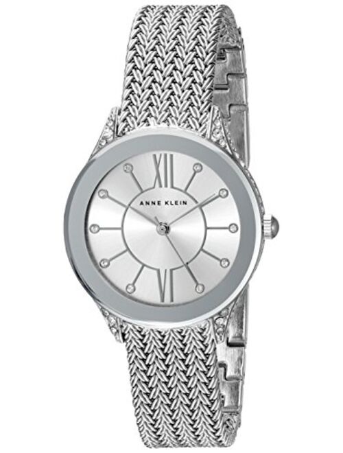 Anne Klein Women's Swarovski Crystal Accented Mesh Bracelet Watch