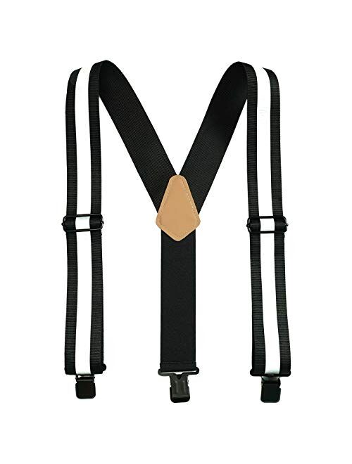 Melo Tough Reflective Safety Suspenders|Work Suspenders with Hi Viz Reflective Strip Hold Up Tool Belt Suspenders