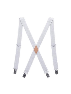 Men’s X-back Suspenders Adjustable Solid Straight Clip Heavy Duty Suspender