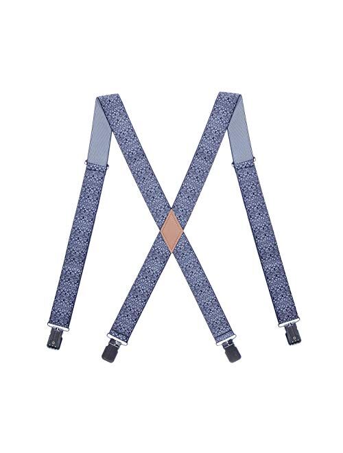 Men’s X-back Suspenders Adjustable Solid Straight Clip Heavy Duty Suspender