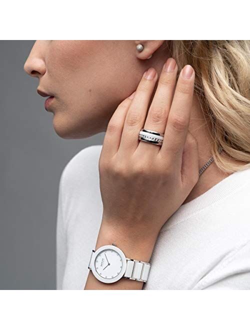 BERING Time | Women's Slim Watch 11435-754 | 35MM Case | Ceramic Collection | Stainless Steel Strap with Ceramic Links | Scratch-Resistant Sapphire Crystal | Minimalistic