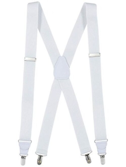 Suspenders for Men X-Back Clip on Leather Crosspatch Made in USA