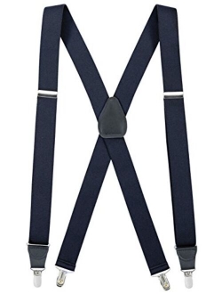 Suspenders for Men X-Back Clip on Leather Crosspatch Made in USA