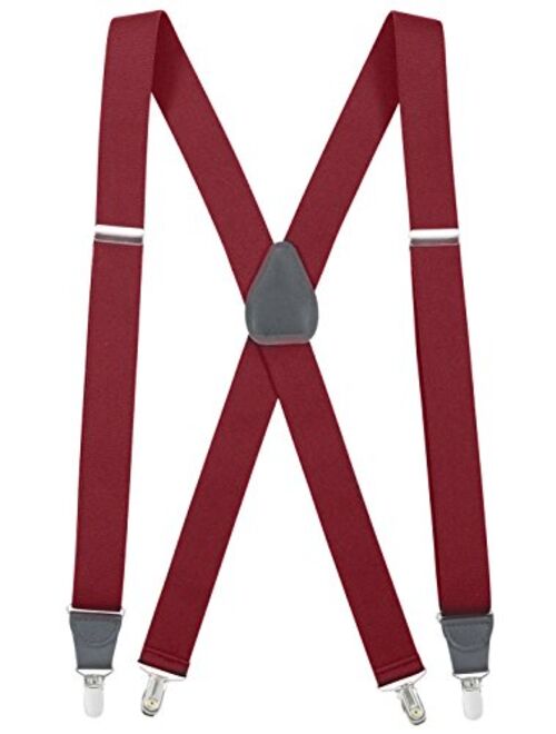 Hold'Em Suspenders for Men X-Back Clip on Leather Crosspatch Made in USA