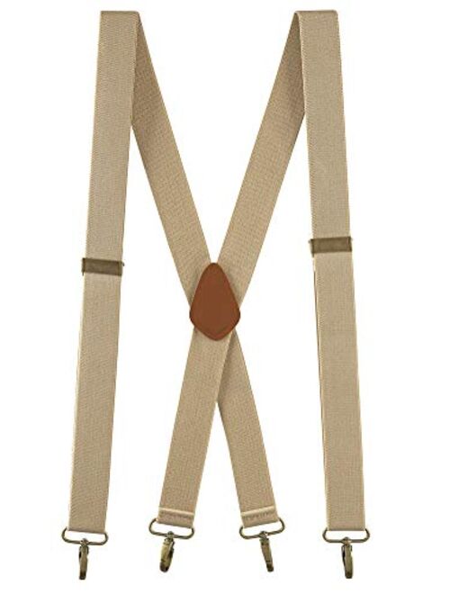 Buyless Fashion Suspenders for Men - 48" Adjustable Straps 1 1/4" - X Back with Metal Hooks