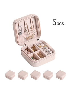 Casegrace Portable Travel Mini Jewelry Box Leather Jewellery Ring Organizer Case Storage Gift Box Girls Women