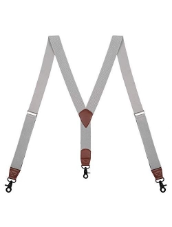 SUNNYTREE Mens Suspenders Adjustable Y Back with Hook Clips