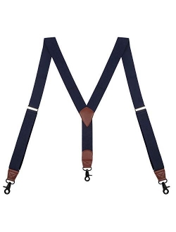 SUNNYTREE Mens Suspenders Adjustable Y Back with Hook Clips