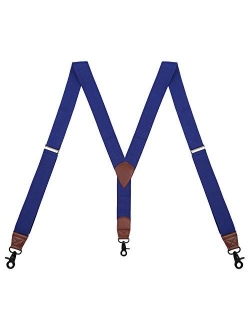 SUNNYTREE Mens Suspenders Adjustable Y Back with Hook Clips