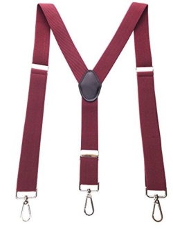 Romanlin Suspenders for Men with Hooks 3 Adjustable Clips Heavy Duty Big and Tall Belt Loops Suspenders Braces