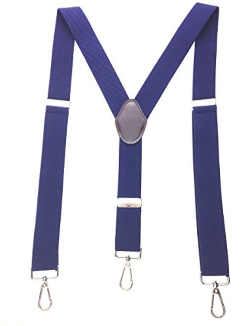 Romanlin Suspenders for Men with Hooks 3 Adjustable Clips Heavy Duty Big and Tall Belt Loops Suspenders Braces