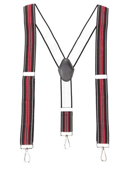 Romanlin Suspenders for Men with Hooks 3 Adjustable Clips Heavy Duty Big and Tall Belt Loops Suspenders Braces