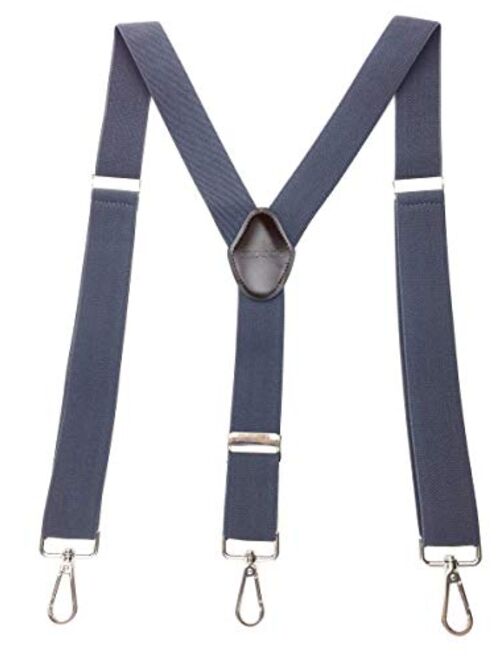 Romanlin Suspenders for Men with Hooks 3 Adjustable Clips Heavy Duty Big and Tall Belt Loops Suspenders Braces