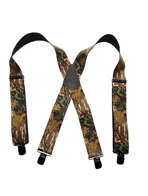 HoldUp Suspender Company Outdoorsmen Series Breakup Camouflage Pattern X-Back Suspenders with Patented Patented No-slip Clips