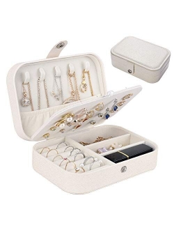 homchen Travel Jewelry Organiser Cases, Jewelry Storage Box for Necklace, Earrings, Rings, Bracelet (Box-Light Blue)