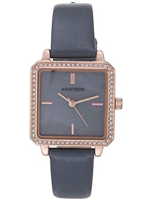 Armitron Women's Genuine Crystal Accented Leather Strap Watch, 75/5597