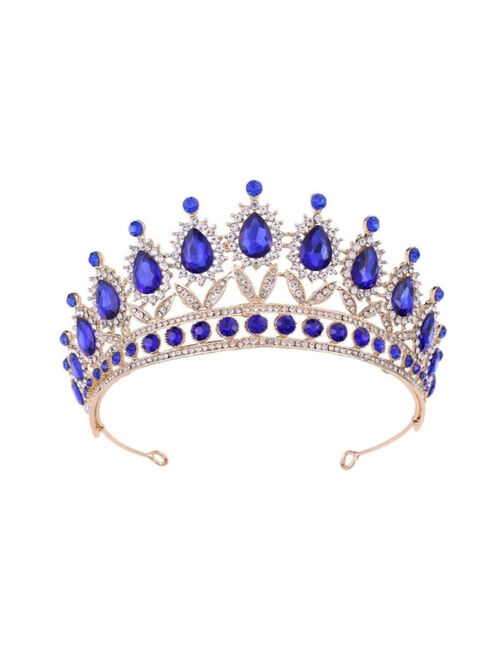 Vintage Stunning sapphire-blue Rhinestone Tiara Crown