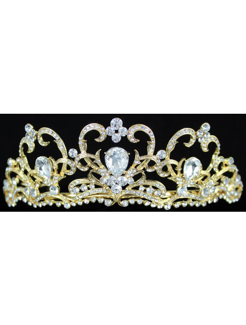 Heart Clear Austrian Rhinestone Crystal Tiara Crown Bridal Pageant Prom T62g