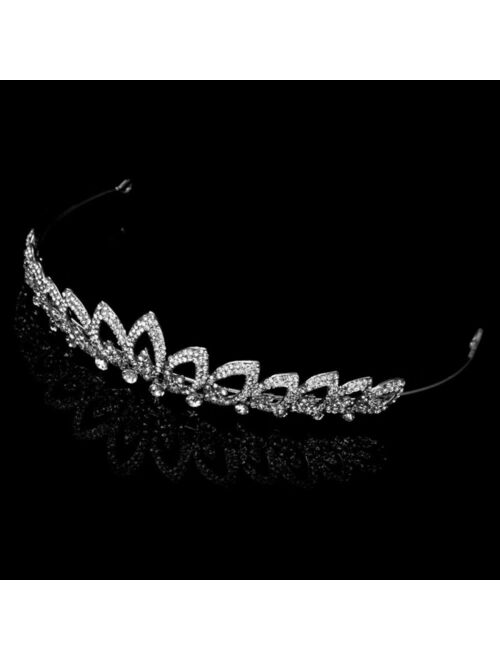 Bridal Tiara Crown Silver Swarovski rhinestone elements Elements Fire And Ice De