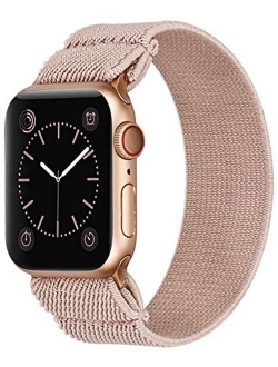 TOYOUTHS Elastic Band Compatible with Apple Watch Band Scrunchies Stretchy Solo Loop 38/40mm Leopard Pattern Soft Nylon Strap Women Replacement Wristband for iWatch Serie