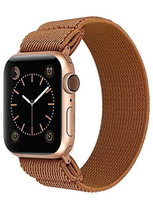 TOYOUTHS Elastic Band Compatible with Apple Watch Band Scrunchies Stretchy Solo Loop 38/40mm Leopard Pattern Soft Nylon Strap Women Replacement Wristband for iWatch Serie