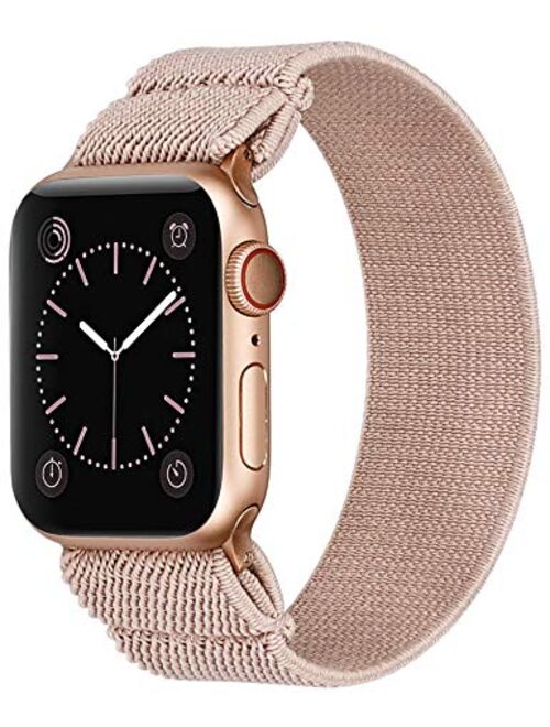 TOYOUTHS Elastic Band Compatible with Apple Watch Band Scrunchies Stretchy Solo Loop 38/40mm Leopard Pattern Soft Nylon Strap Women Replacement Wristband for iWatch Serie