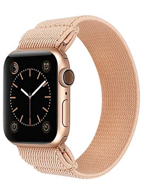 TOYOUTHS Elastic Band Compatible with Apple Watch Band Scrunchies Stretchy Solo Loop 38/40mm Leopard Pattern Soft Nylon Strap Women Replacement Wristband for iWatch Serie