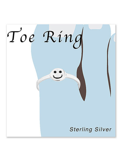 Sterling Silver Smiley Face Toe Ring