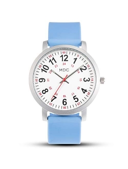 MDC Nurse Watch for Medical Students,Doctors, Nursing Watches for Women with Second Hand, 12/24 Hour Display, Waterproof, Silicone Band