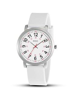 MDC Nurse Watch for Medical Students,Doctors, Nursing Watches for Women with Second Hand, 12/24 Hour Display, Waterproof, Silicone Band