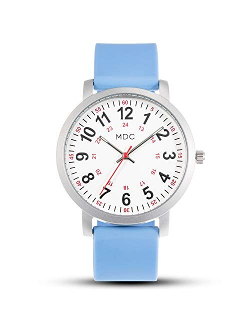 MDC Nurse Watch for Medical Students,Doctors, Nursing Watches for Women with Second Hand, 12/24 Hour Display, Waterproof, Silicone Band