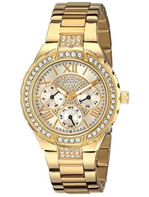 GUESS Women's U0111L2 Sparkling Hi-Energy Mid-Size Gold-Tone Watch