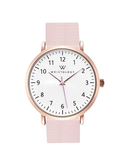 WRISTOLOGY Olivia Womens Numbers Watch - for Nurses Large Face Analog Easy to Read with Second Hand Silicone Band