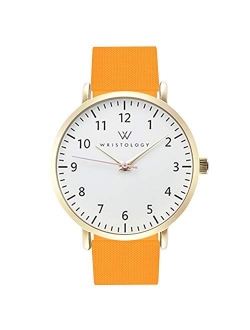 WRISTOLOGY Olivia Womens Numbers Watch - for Nurses Large Face Analog Easy to Read with Second Hand Silicone Band