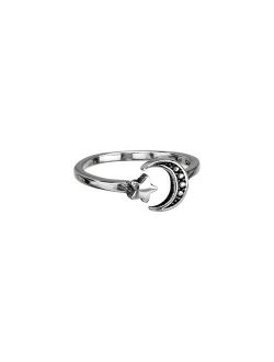 Sterling Silver Moon & Star Toe Ring