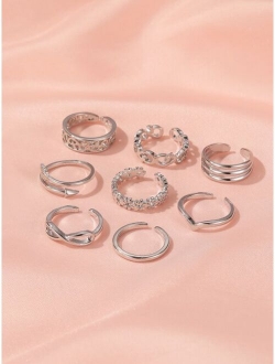 8pcs Arrow Decor Toe Ring