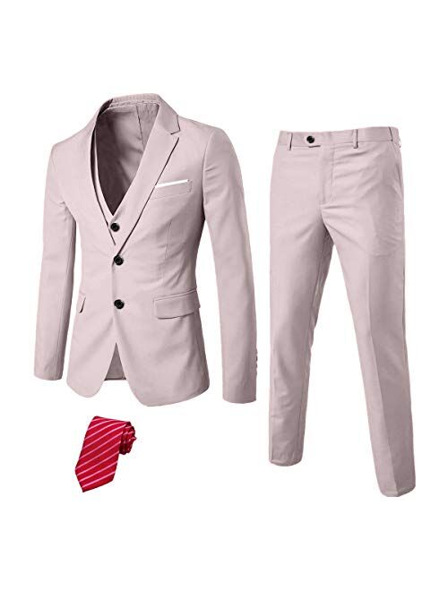 EastSide Men's 3 Pieces Suit, Slim Fit 2 Buttons Tux, Blazer Vest &Pants Jacket Set