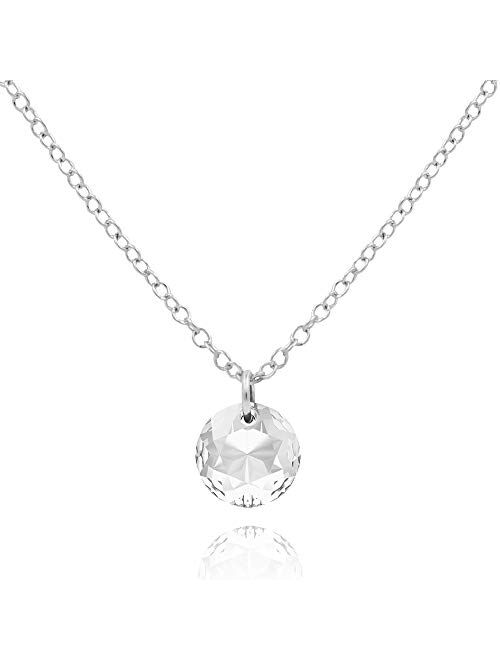 MaeMae Birthday Crystal Necklace - Swarovski Crystal Gemstone - 14k Chain 16-18”