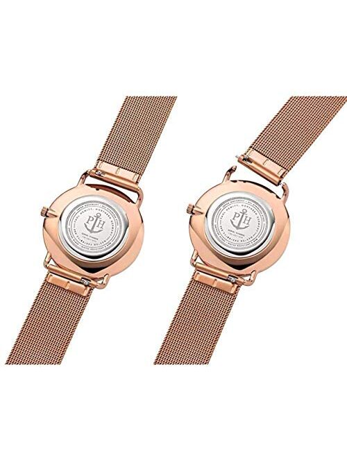 PAUL HEWITT Miss Ocean Line Pearl- Stainless Steel Watch for Women with Meshband in Rosegold, Pearl Dial