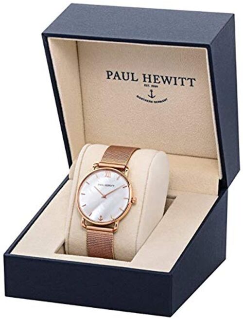 PAUL HEWITT Miss Ocean Line Pearl- Stainless Steel Watch for Women with Meshband in Rosegold, Pearl Dial