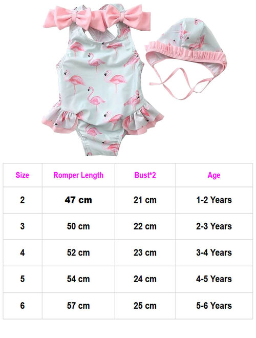 Baby Girls Flamingo Swimming Costume Kids Bikini Swimwear Swimsuit Beachwear