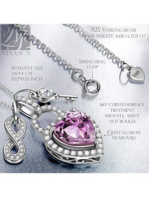 NINASUN Mother's Day Open Your Heart Sterling Silver Pendant Christmas Necklace Infinity Fine Jewelry for Women Crystals from Austria Hypoallergenic Material with Gift Bo